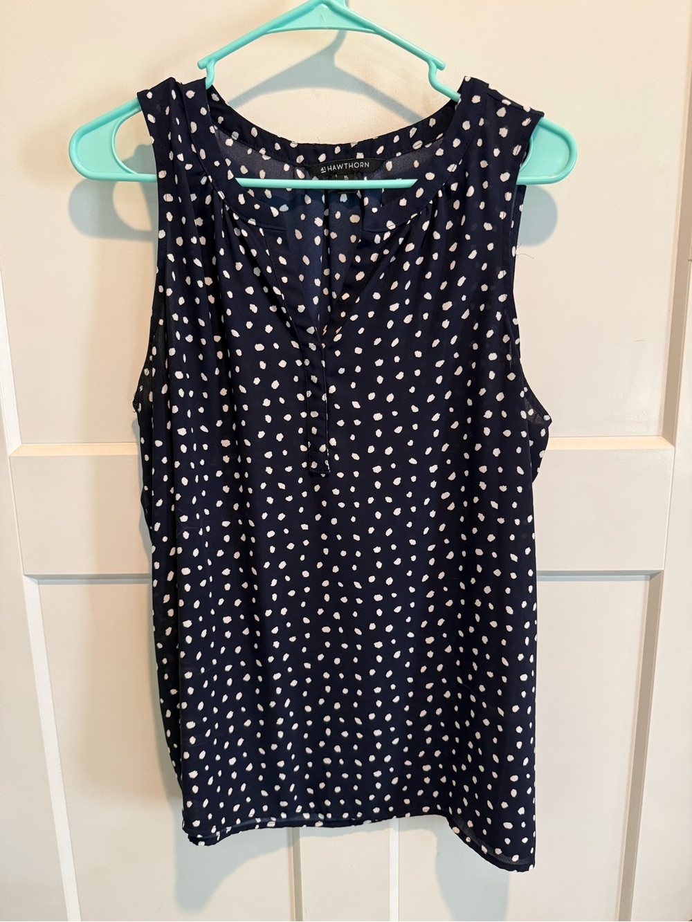 41 Hawthorn Navy and White Polka Dot Sleeveless Camisole